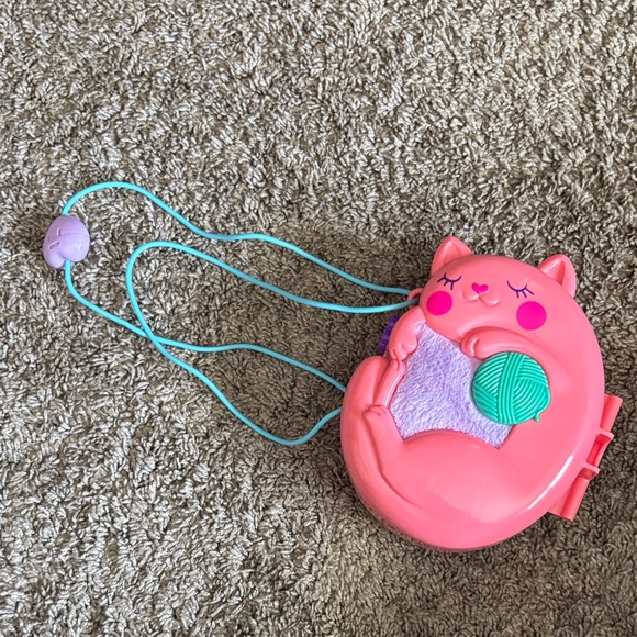 polly pocket Other - Polly Pocket Cute Pink Cat Purse with Yarn Design